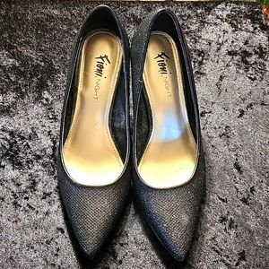 Fioni Women's Black Glitter High Heel Shoe Size 5